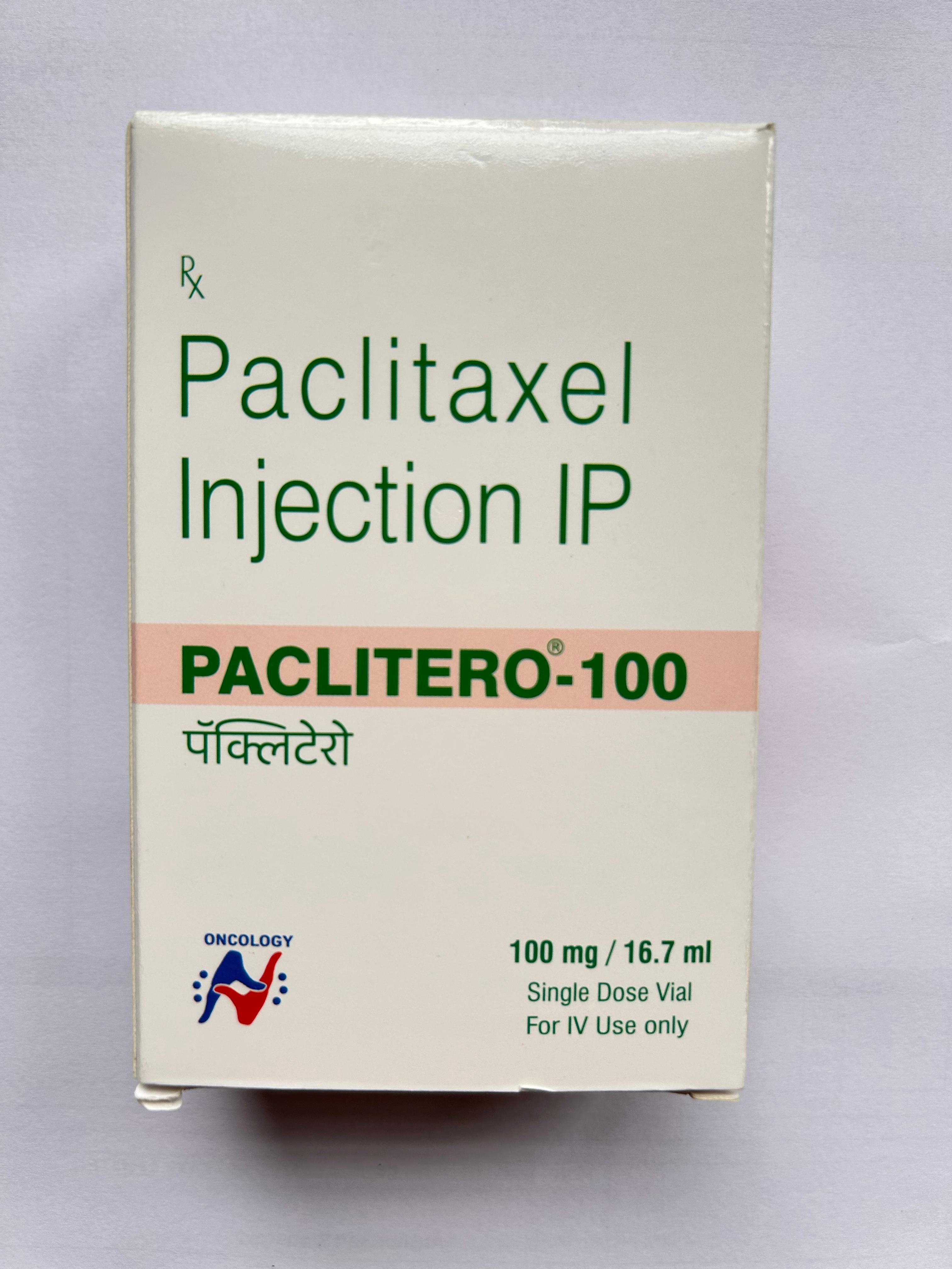 Paclitero 100mg Injection is used to treat Kaposi's sarcoma, lung cancer, ovarian cancer, and breast cancer.