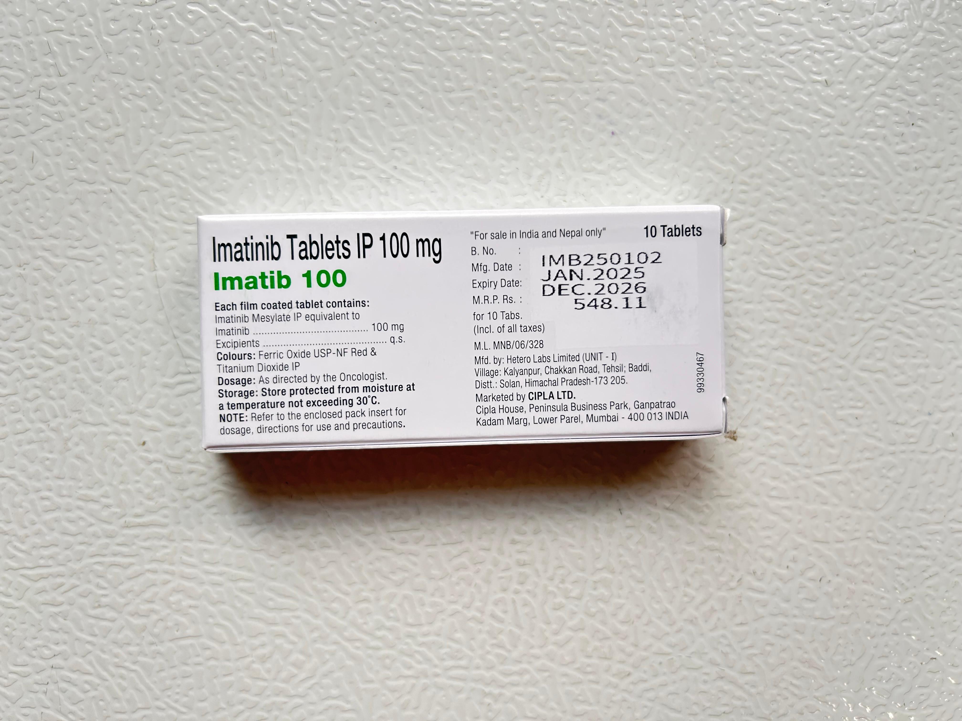 Imatib 100mg Tablet is used to treat a number of malignancies.
