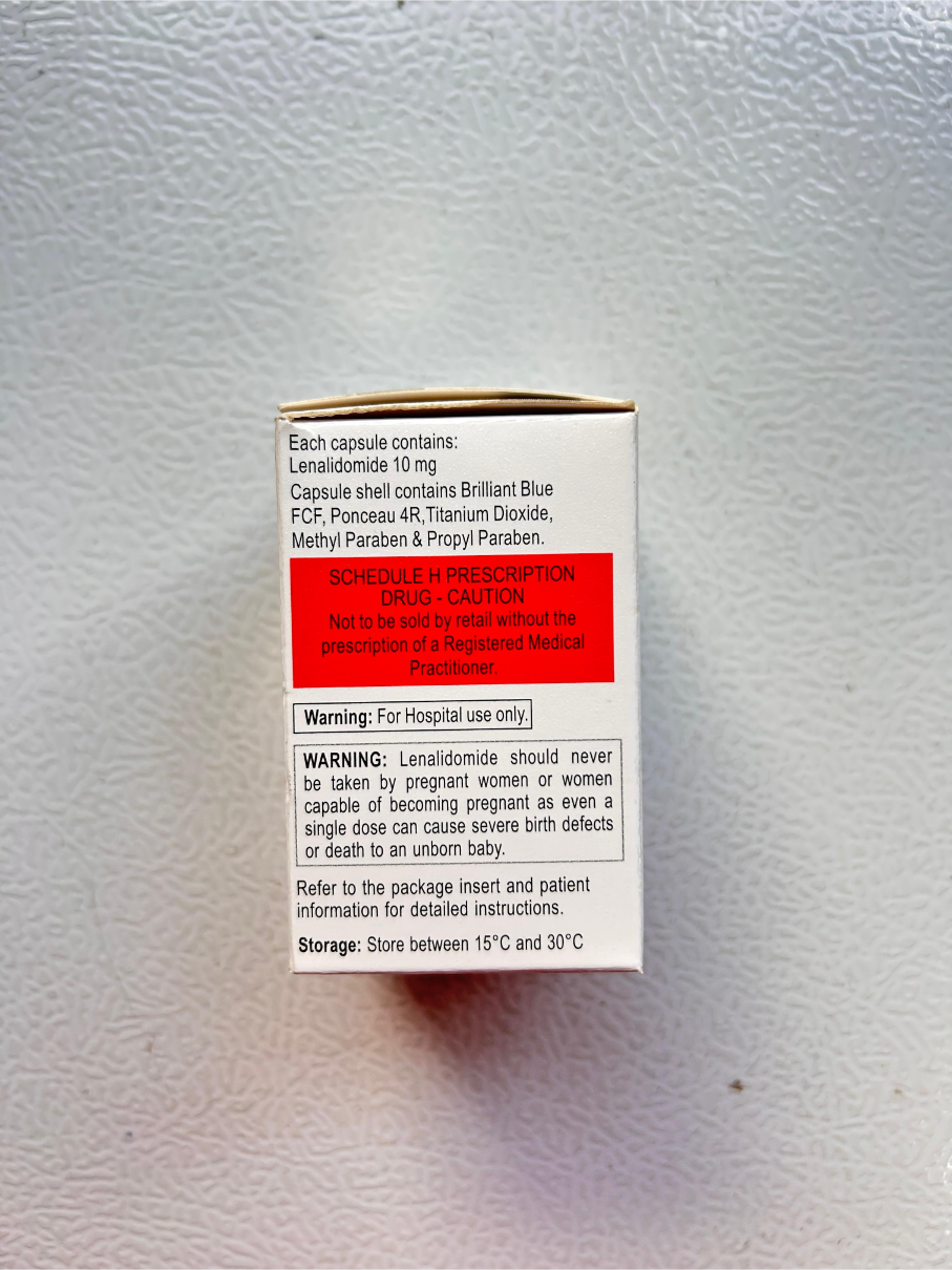 Lenalid 10mg Capsule is used in the treatment of multiple myeloma.